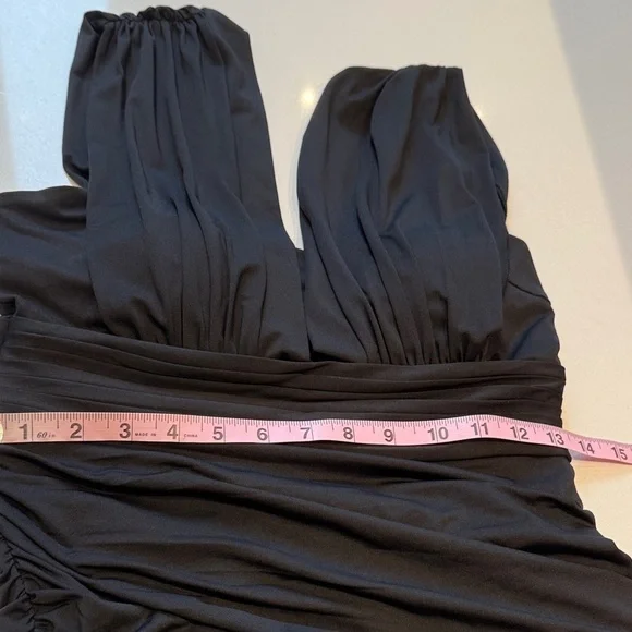 🆕 PattyBoutik Ruched Mini Dress, Built in Bandeau Bra, Black, Size M - Picture 10 of 12